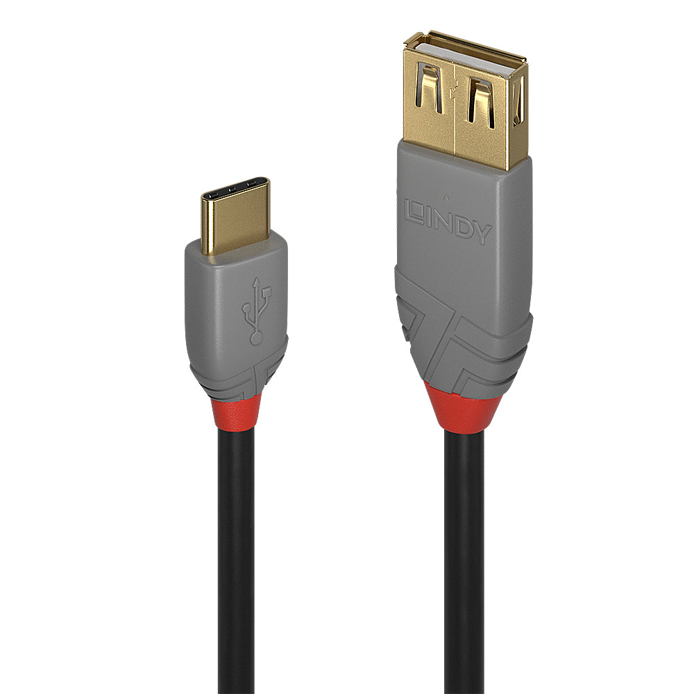 LINDY Câble Adaptateur USB 2.0 Type C vers A Anthra Line 0.15m