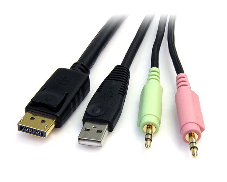 4-in-1 USB DisplayPort KVM Switch Cable