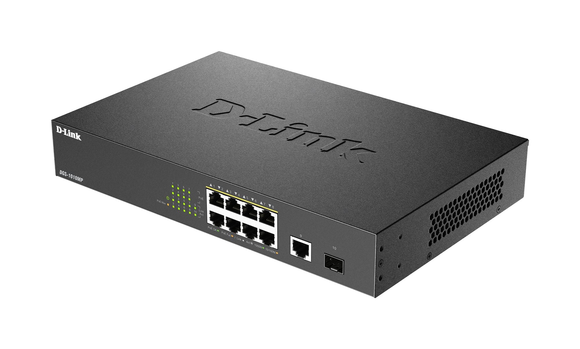 D-LINK 8 Gigabit PoE/PoE+ ports And 1 Gigabit port And 1 SFP port Metallic 125W PoE budget