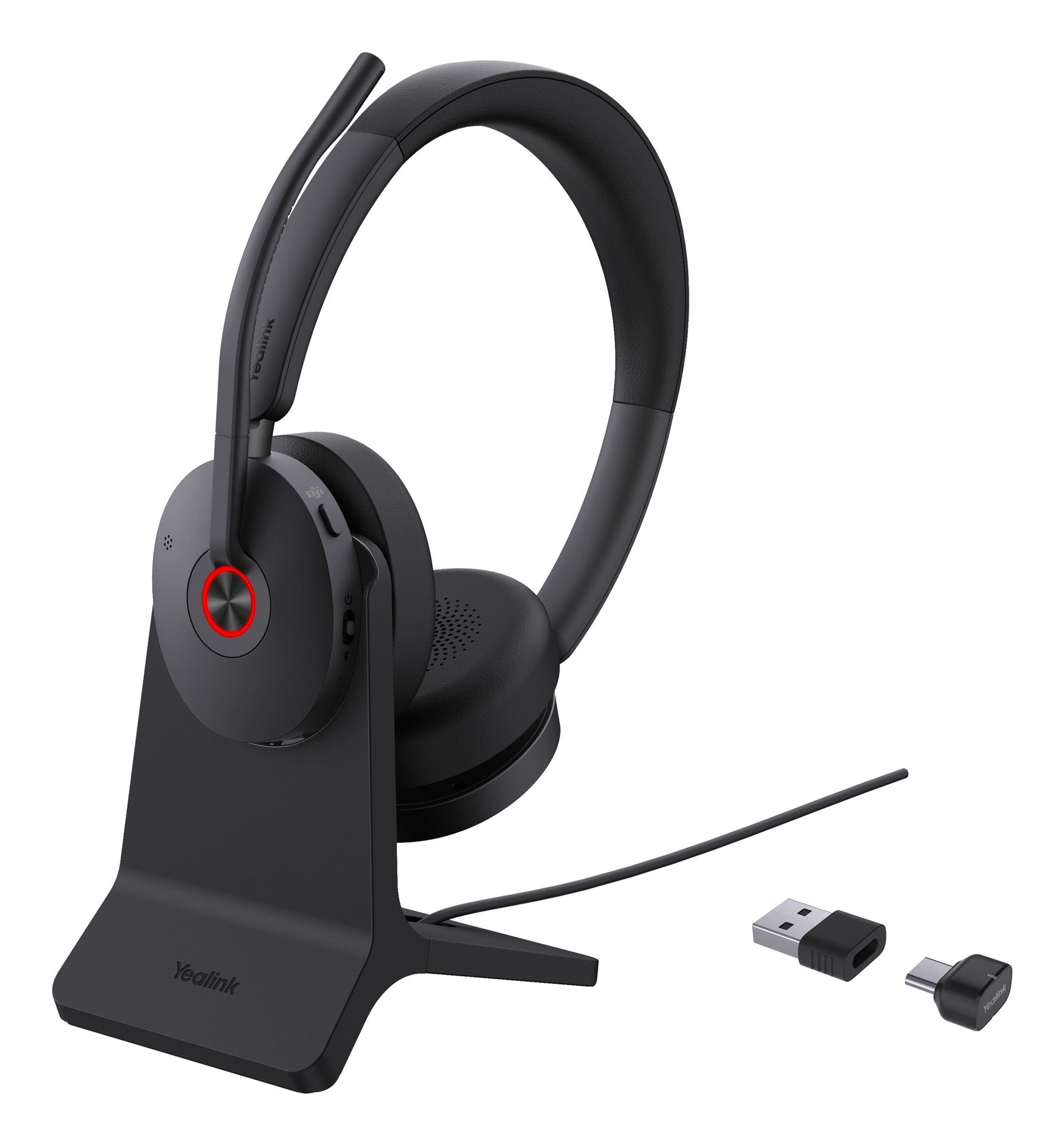 Yealink BH74 + Stand Teams USB-C/A Sans fil Arceau Bureau/Centre d'appels USB Type-C / USB Type-A Bluetooth Socle de chargement Noir