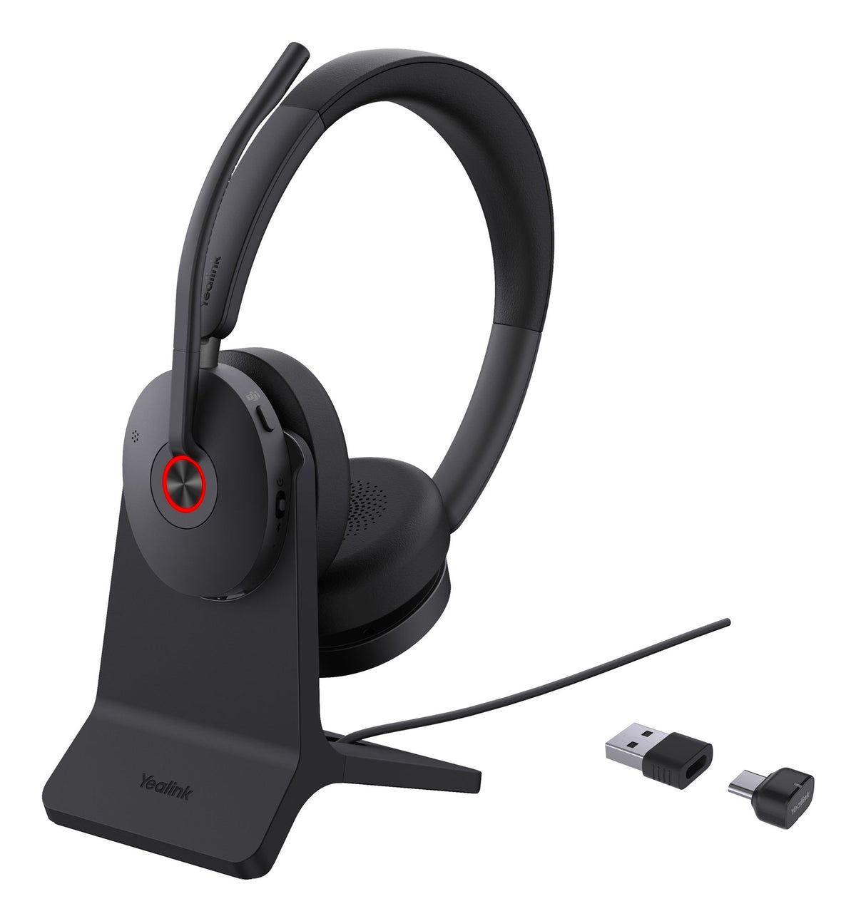 Yealink BH74 + Stand Teams USB-C/A Sans fil Arceau Bureau/Centre d'appels USB Type-C / USB Type-A Bluetooth Socle de chargement Noir