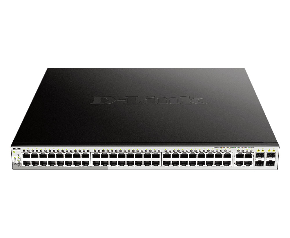 D-Link DGS-1210-52MP commutateur réseau Géré L2 Gigabit Ethernet (10/100/1000) Connexion Ethernet, supportant l'alimentation via ce port (PoE) 1U Noir