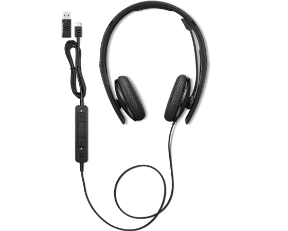 LENOVO - Micro-casque - sur-oreille - filaire - USB-C - noir - certifié Zoom