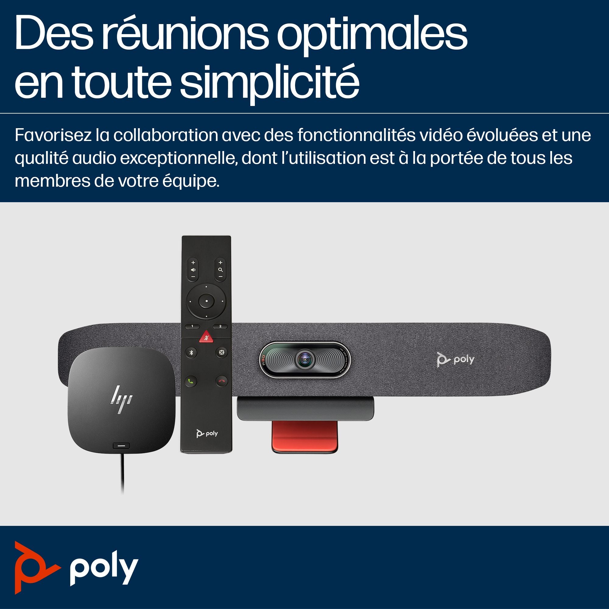 HP Poly Studio R30 Barre Vidéo USB Sans Radio GSA/TAA Sans localisation