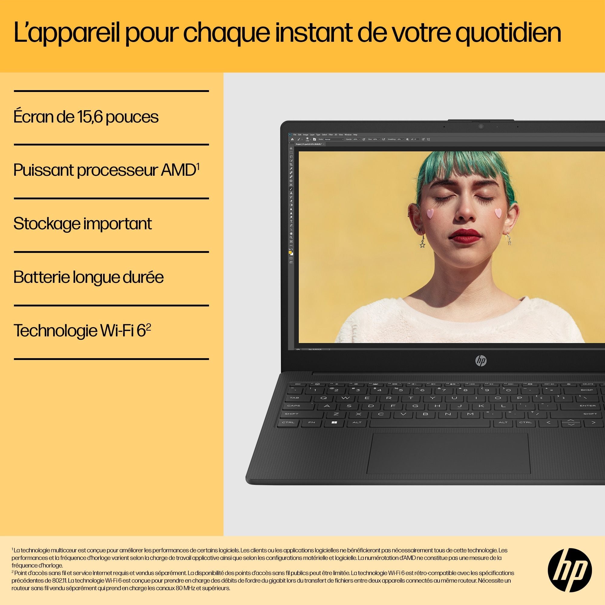 Portable HP 15-fc0120nf Ryzen7 5825U 16GB DDR4 512GOSSD AMD Radeon Graphics 15.6
