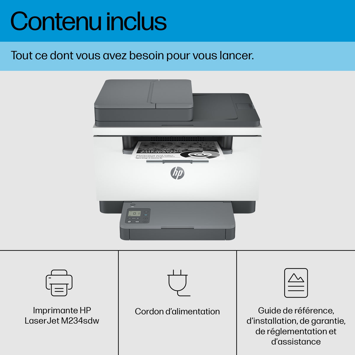 HP LaserJet MFP M234sdw MFP Mono B/W laser Legal media 29ppmcopy 29ppmprint 150 sheets USB 2.0 LAN Wi-Fi Bluetooth imprimante laser