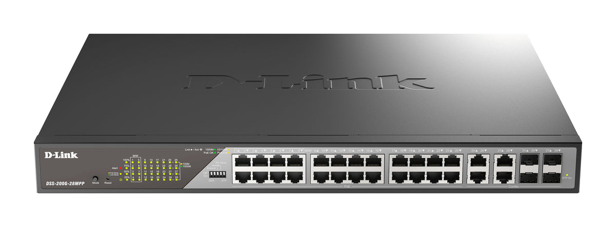 D-LINK 24 Gigabit PoE Ports Switch Including 8 PoE++ 4 Gigabit Combo SFP Ports Gigabit Fibre Uplink Port PoE 802.3bt 90W Alarm port