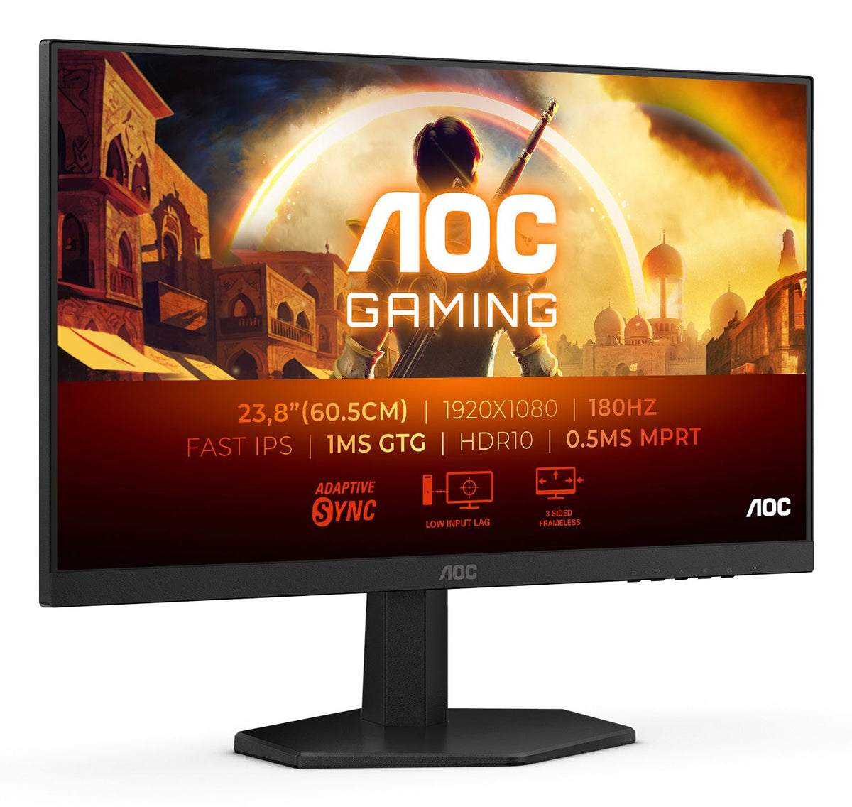 AOC 24G42E 24p Gaming Monitor 180Hz 1920x1080 1ms HDMI DP Black/Grey