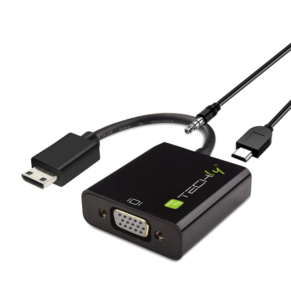 Techly IDATA HDMI-VGA-4 Adaptateur Mini HDMI C vers VGA M/F