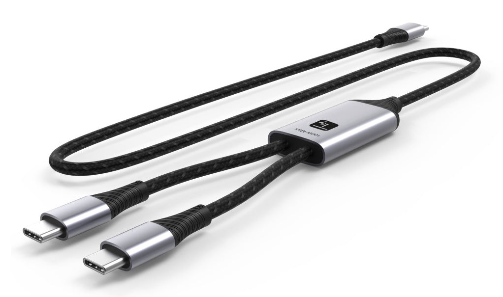 Techly ICOC MU2C-2C100W Câble de chargement USB-C vers 2x USB-C 100W 1,5m PD QC PPS