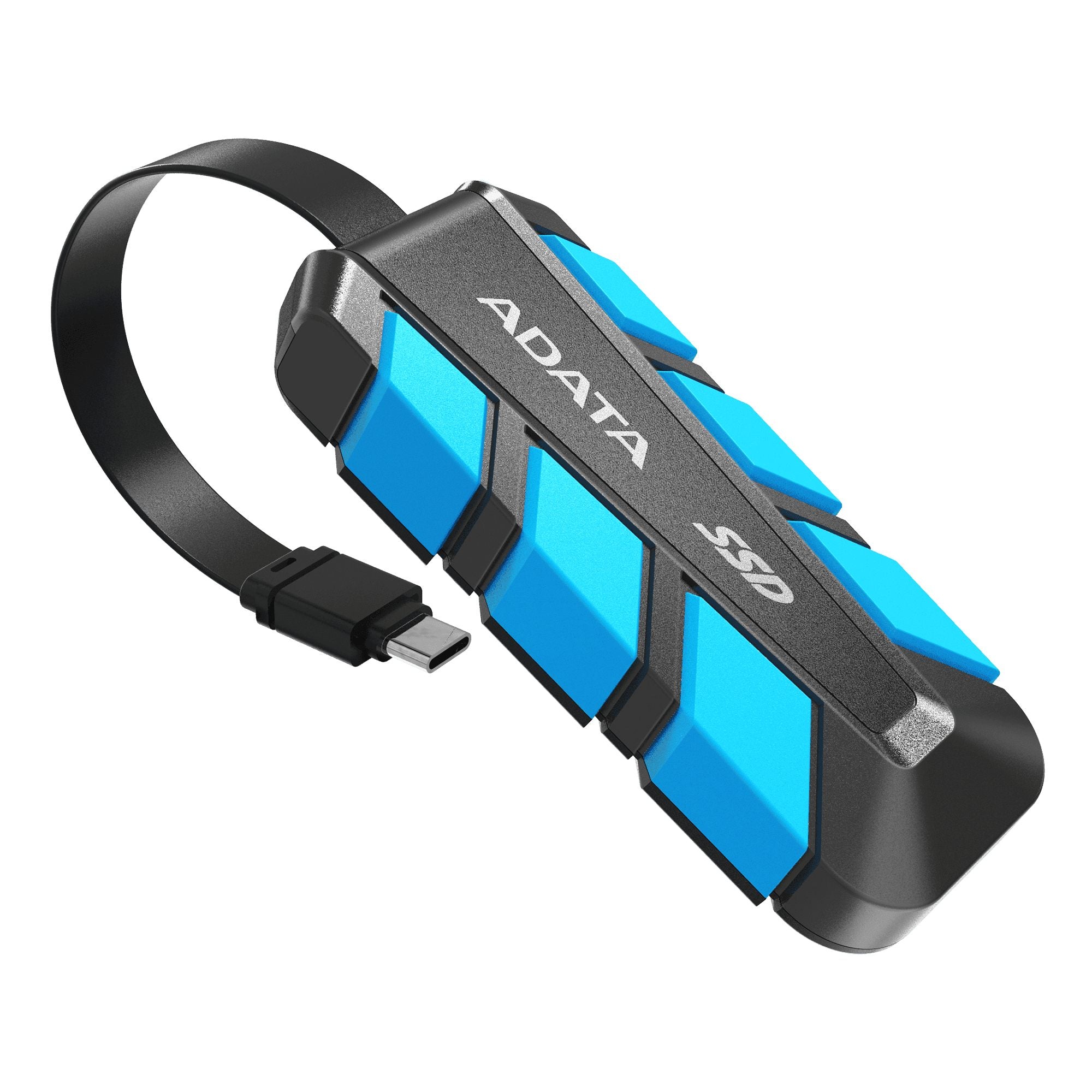 ADATA SSD Externe SC740 2 To Plug&Go bleu 1050/1000 MIL.STD USB Type-C 3.2 Gen 2 (3.1 Gen 2) Noir, Bleu