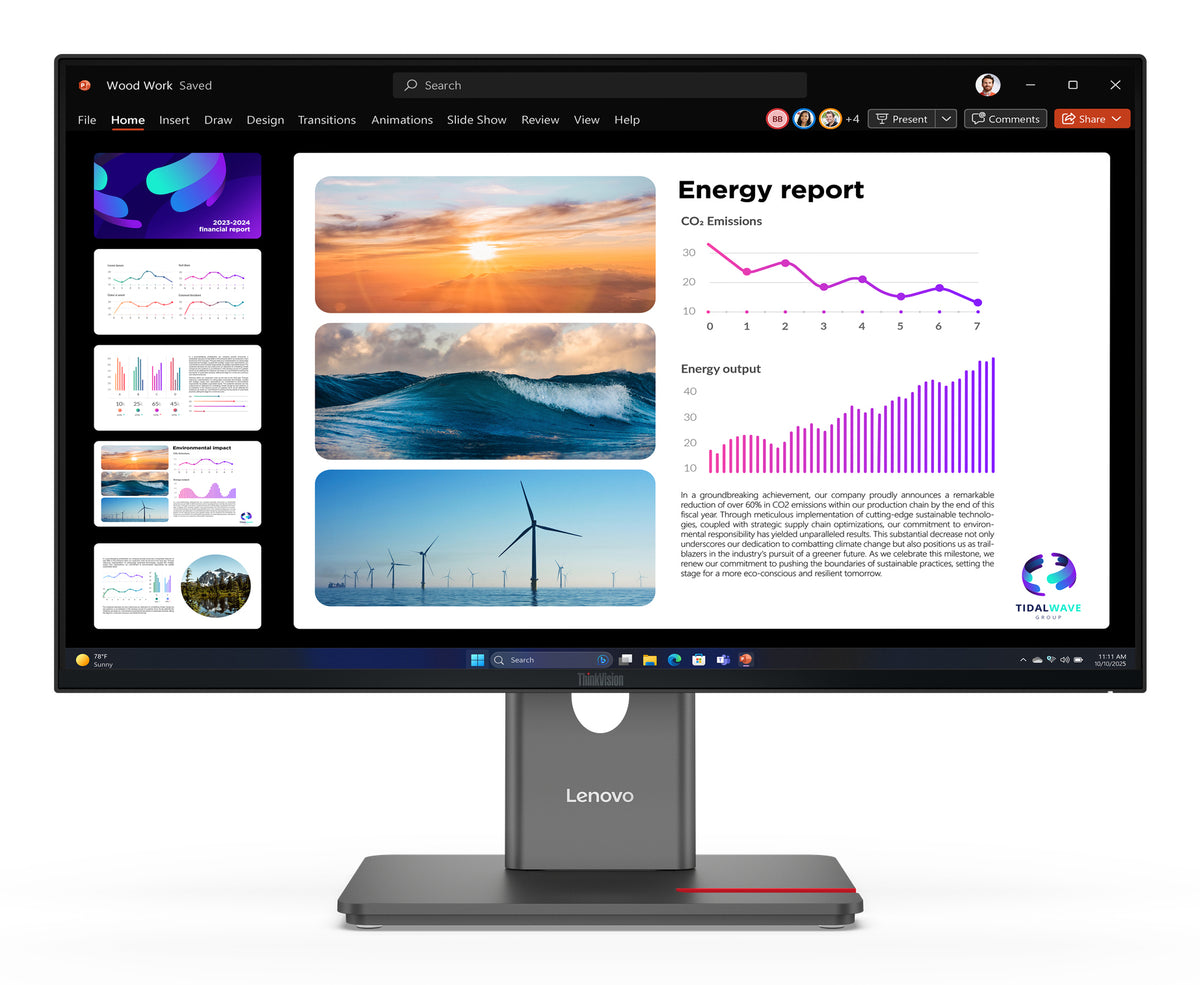 LENOVO ThinkVision P24Q-40 LED Écran 24p 2560x1440 QHD 120Hz IPS 300cd/m2 1500:1 HDR10 4ms HDMI DisplayPort DaisyChain