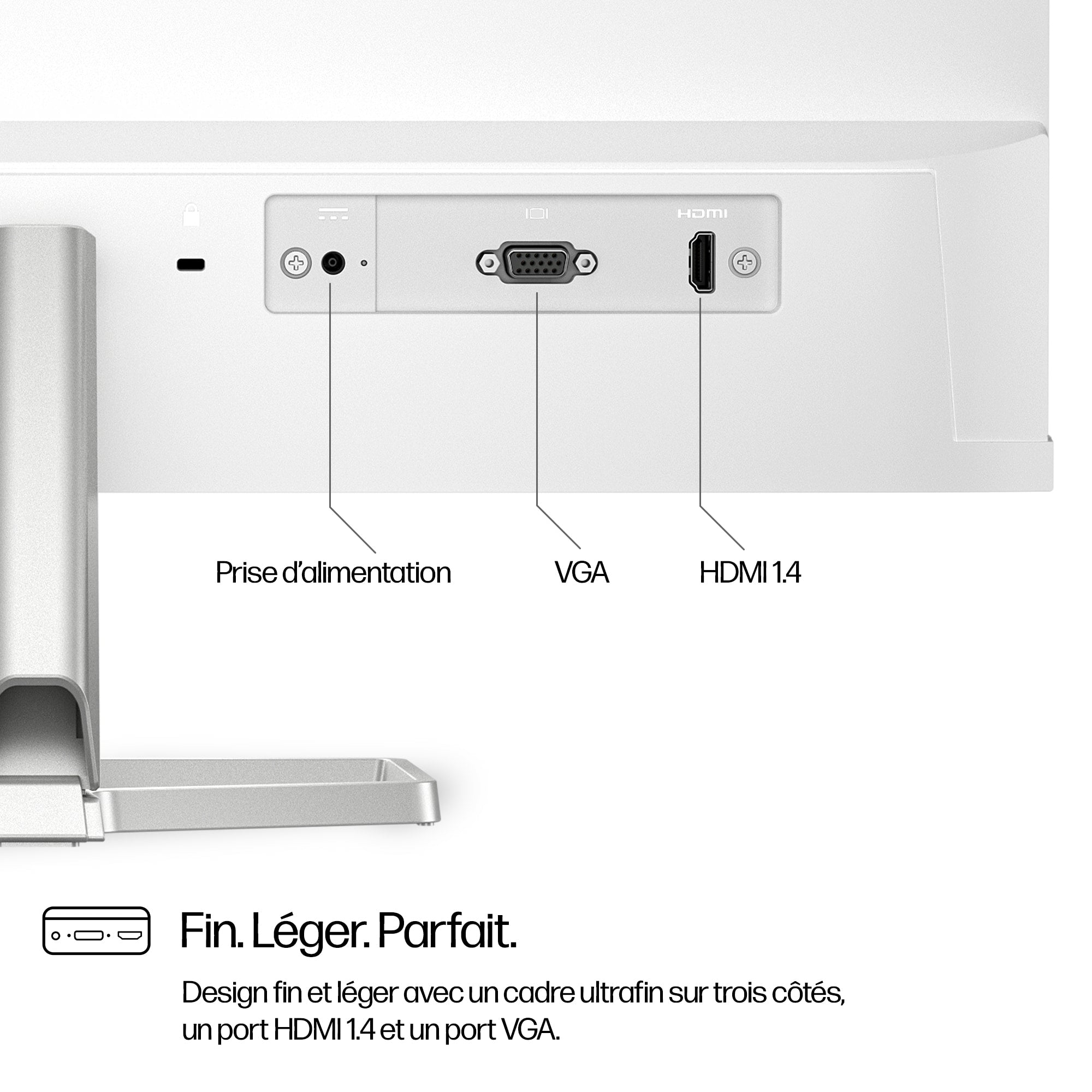 "HP Series 5 23.8 inch FHD White Monitor - 524sw écran plat de PC 60,5 cm (23.8"") 1920 x 1080 pixels LCD Argent"