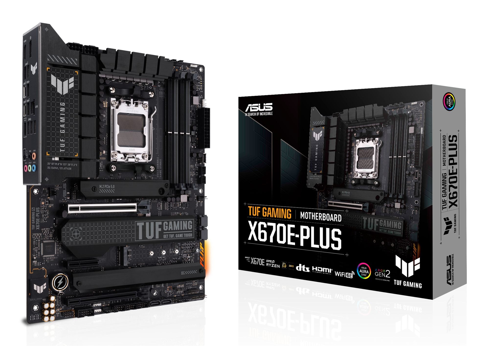 ASUS TUF GAMING X670E-PLUS AM5 Socket 4DDR5 PCIe 5.0 x16 HDMI 2.1 DP 1.4 4xSATA 6Gb/s ATX