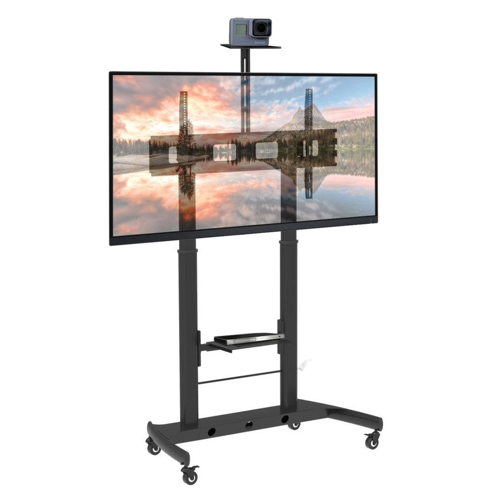 "Techly ICA-TR45 Support TV mobile 52-110"" jusqu'a 120kg avec réglage de hauteur fluide"