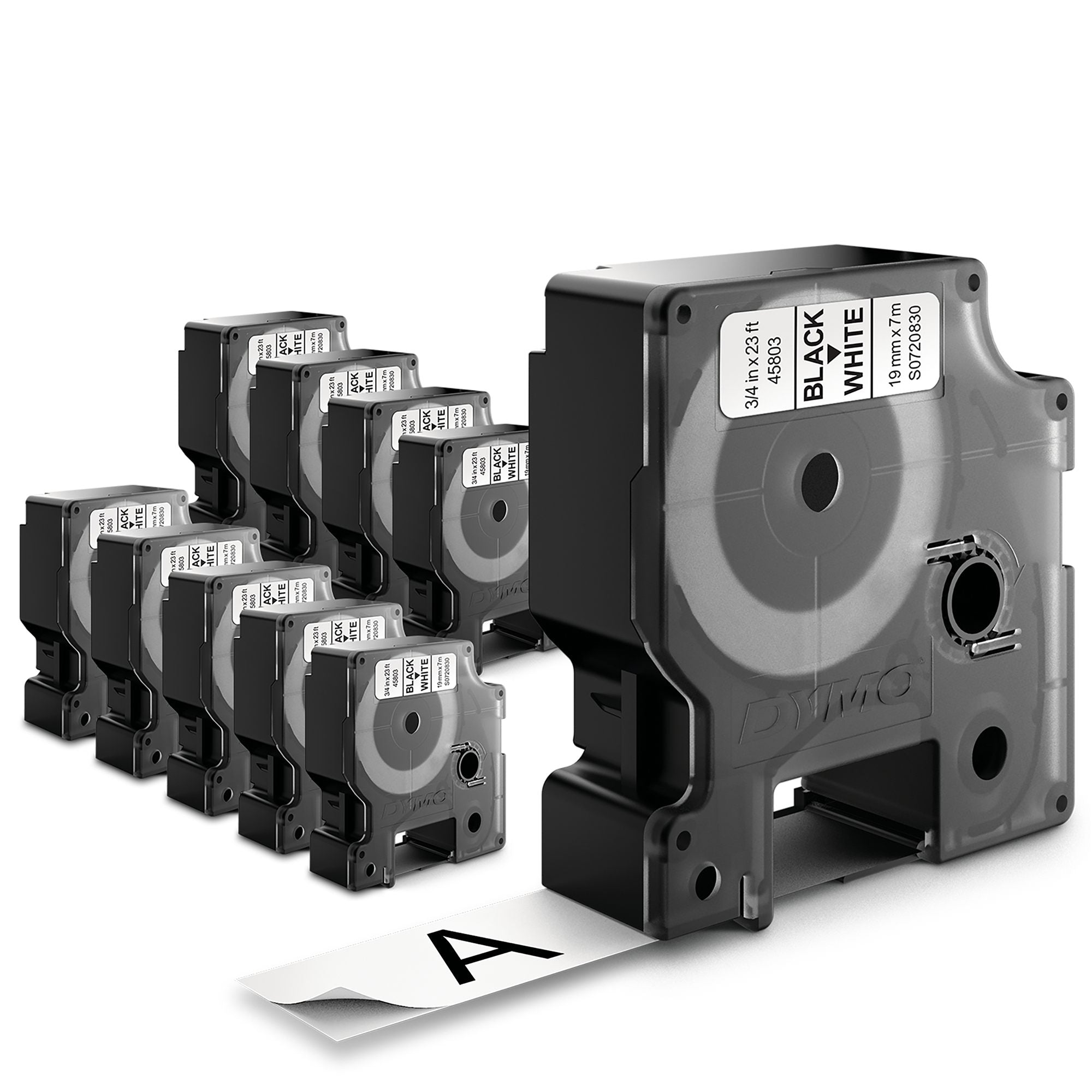 DYMO Ruban D1 noir sur blanc, 19 x 7 mm, pack éco 8 + 2