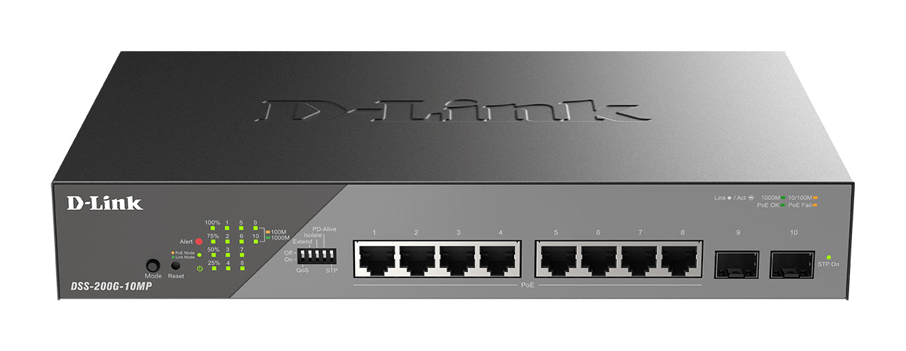8 ports Gigabit PoE+2 ports Gigabit SF