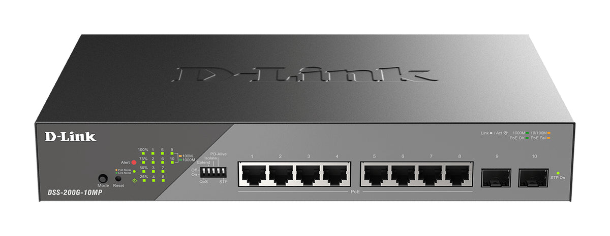 8 ports Gigabit PoE+2 ports Gigabit SF