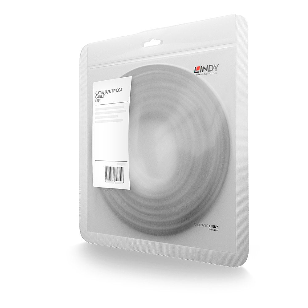 LINDY 10m Cat.5e U/UTP Patch Cable Colour Grey Low Cost Version