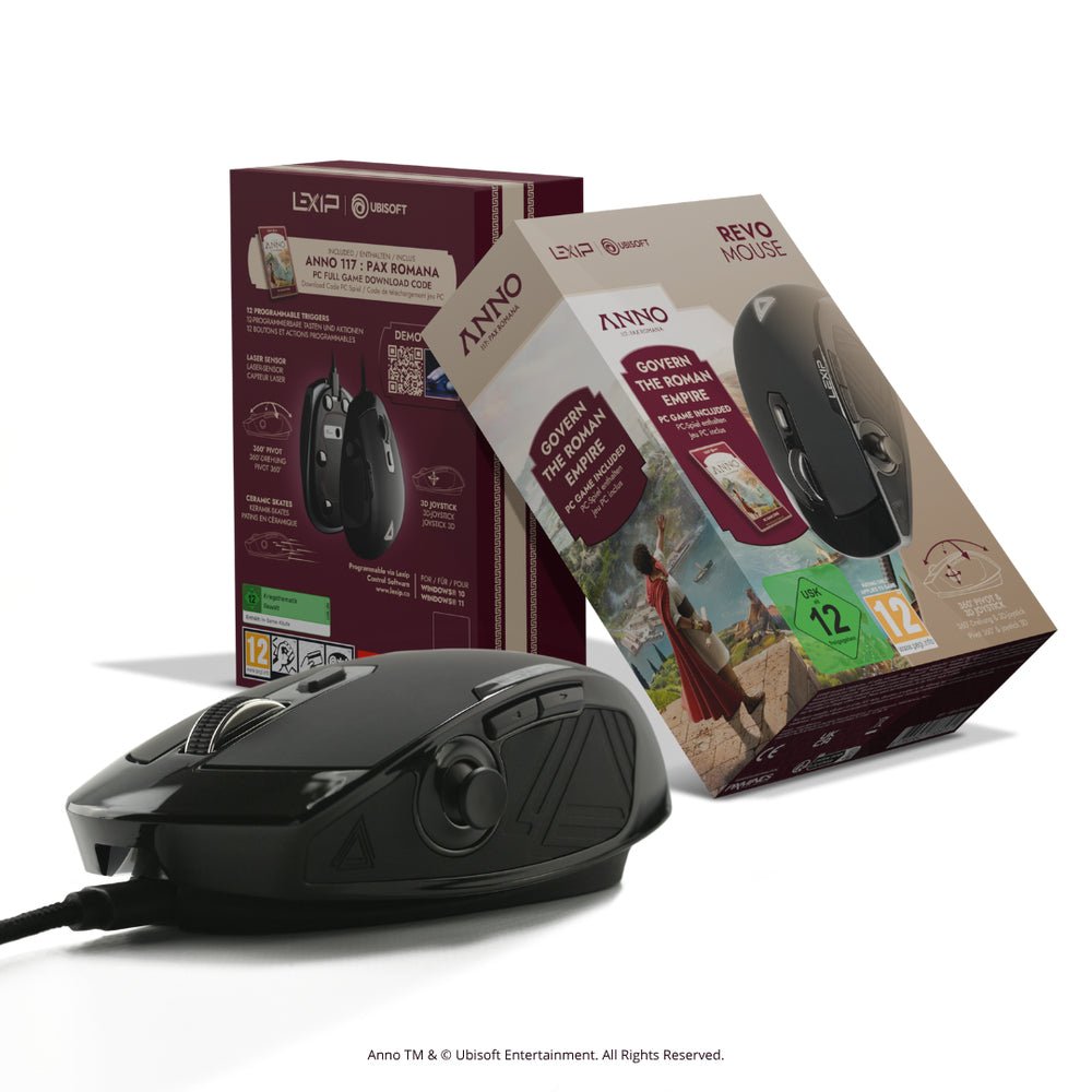 LEXIP X UBISOFT ANNO 117 BUNDLE 3D MOUSE + PC GAME KEY