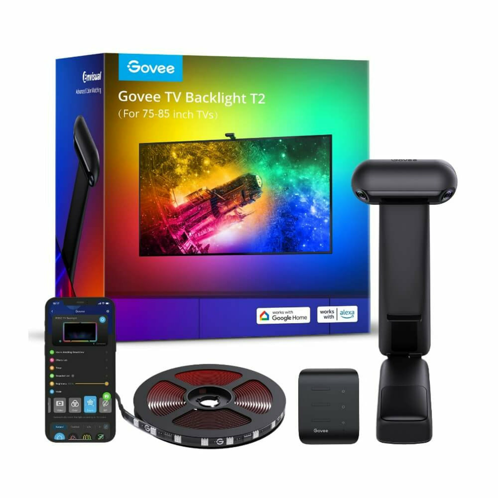 Govee H605C Envisual TV Backlight T2 | bande LED | rétroéclairage pour TV 55-65 pouces, RGBIC, Wi-Fi+Bluetooth