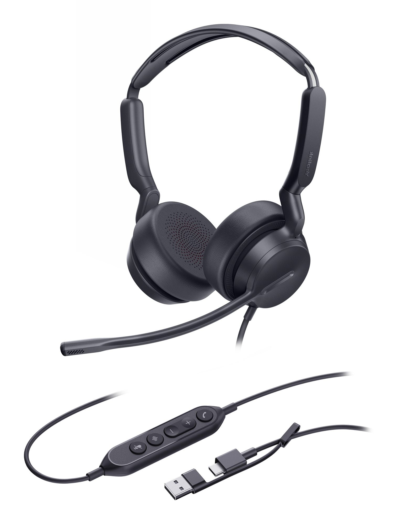 Yealink UH42 Dual UC USB-C/A Avec fil Arceau Appels/Musique USB Type-C / USB Type-A Noir