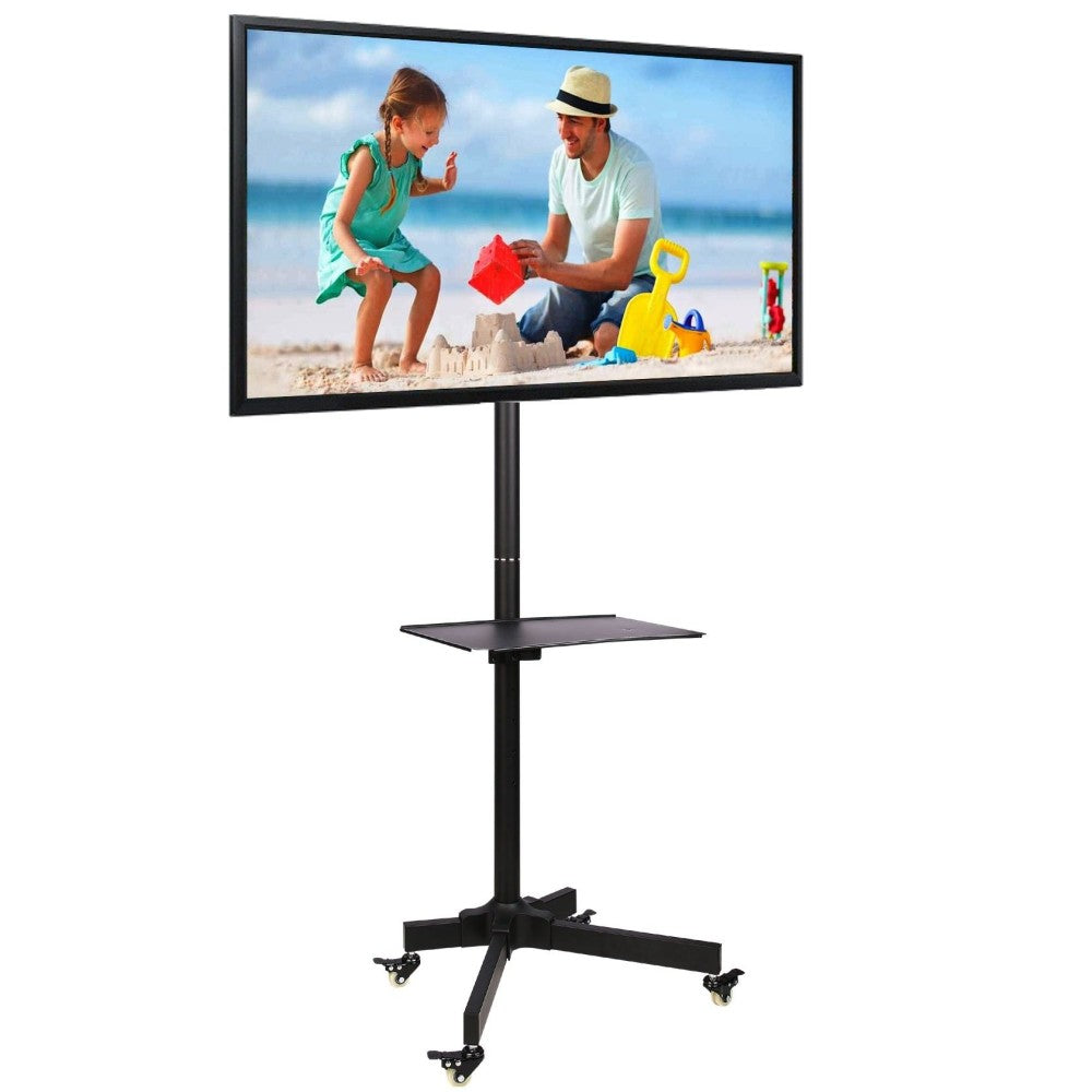 "Techly ICA-TR21 Support TV mobile 23-55"" jusqu'a 55kg étagere AV réglable"