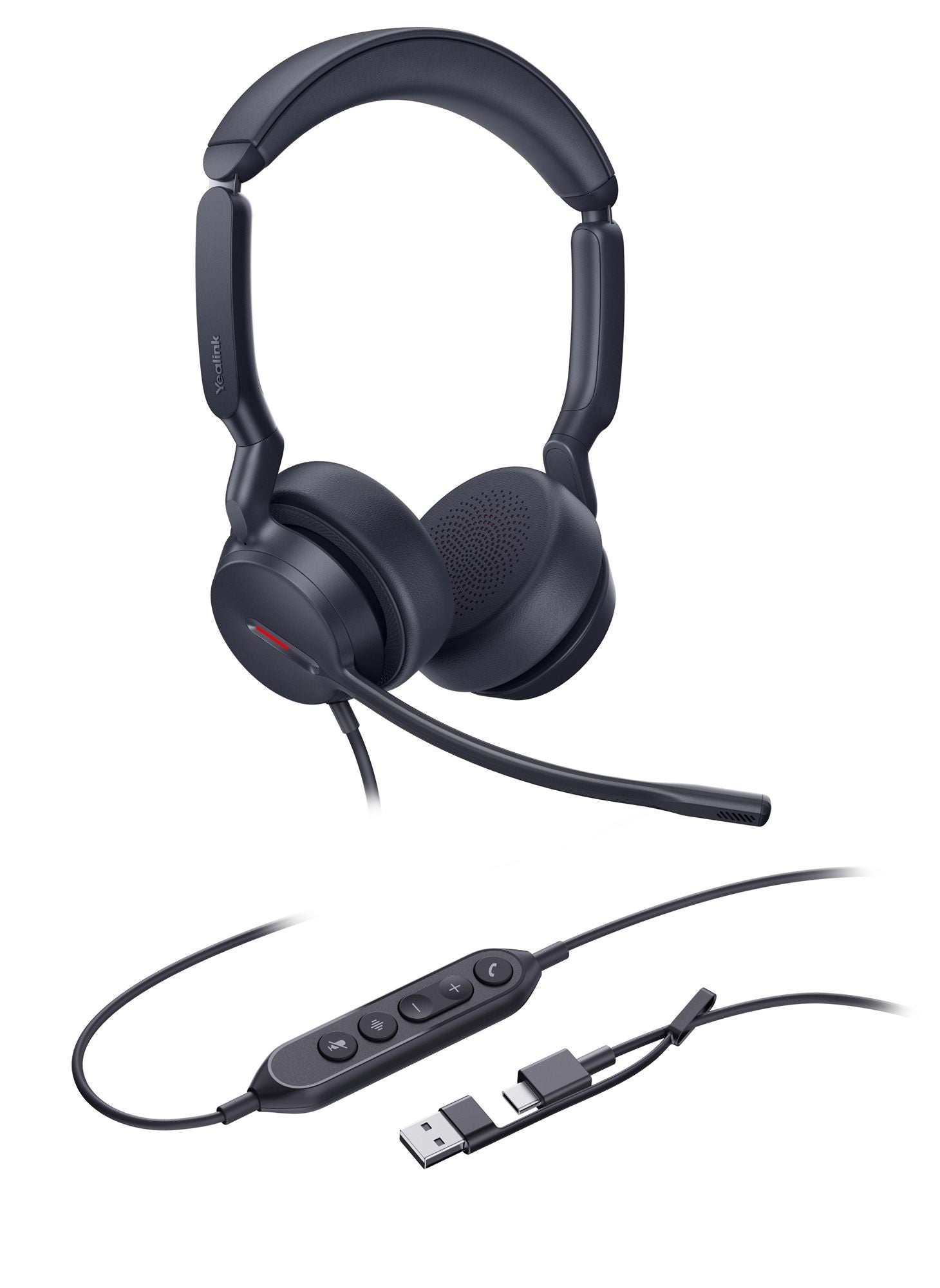Yealink UH44 Dual UC USB-C/A Avec fil Arceau Bureau/Centre d'appels USB Type-C / USB Type-A Noir