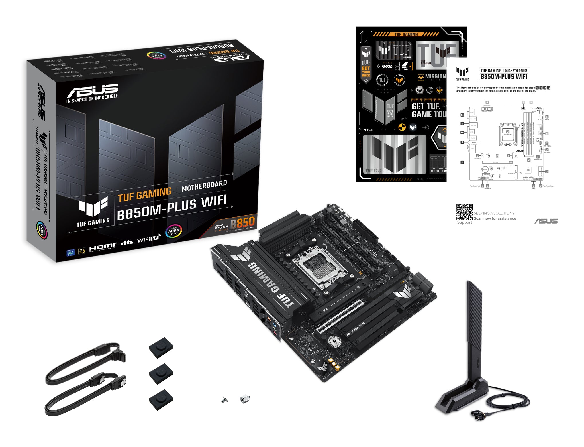 ASUS TUF GAMING B850M-PLUS WIFI AM5 DDR5 micro ATX MB 1xHDMI 1xDP 3xM.2 4xSATA