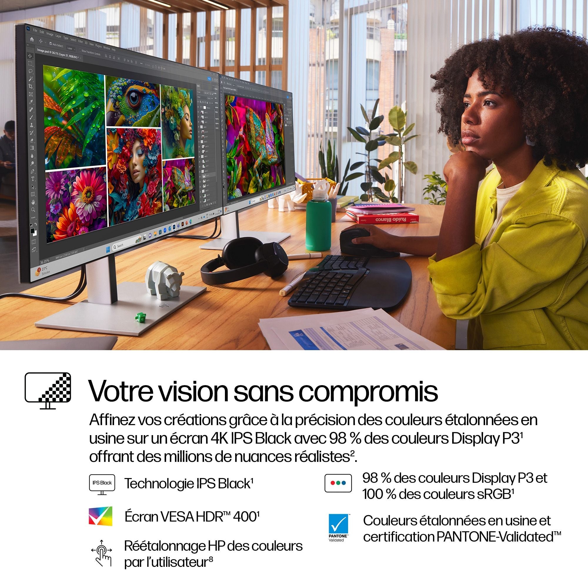 HP Écran 4K Série 7 Pro 727pk 27p 4K UHD 3840x2160 HDMI DisplayPort Thunderbolt