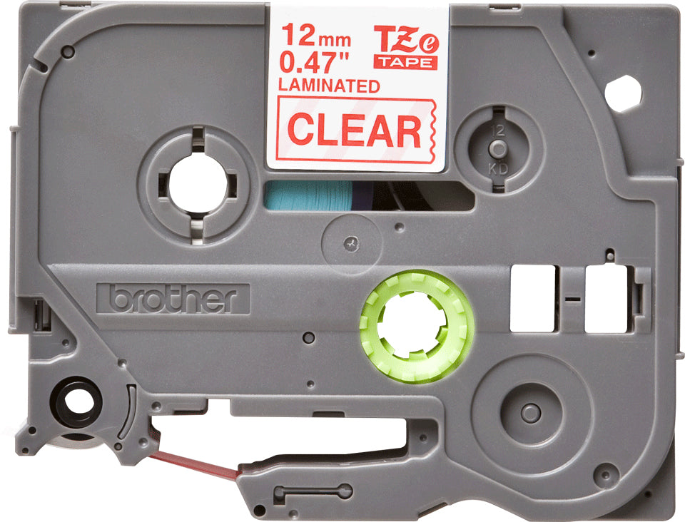 BROTHER P-TOUCH TZE-132 rouge sur clear 12mm