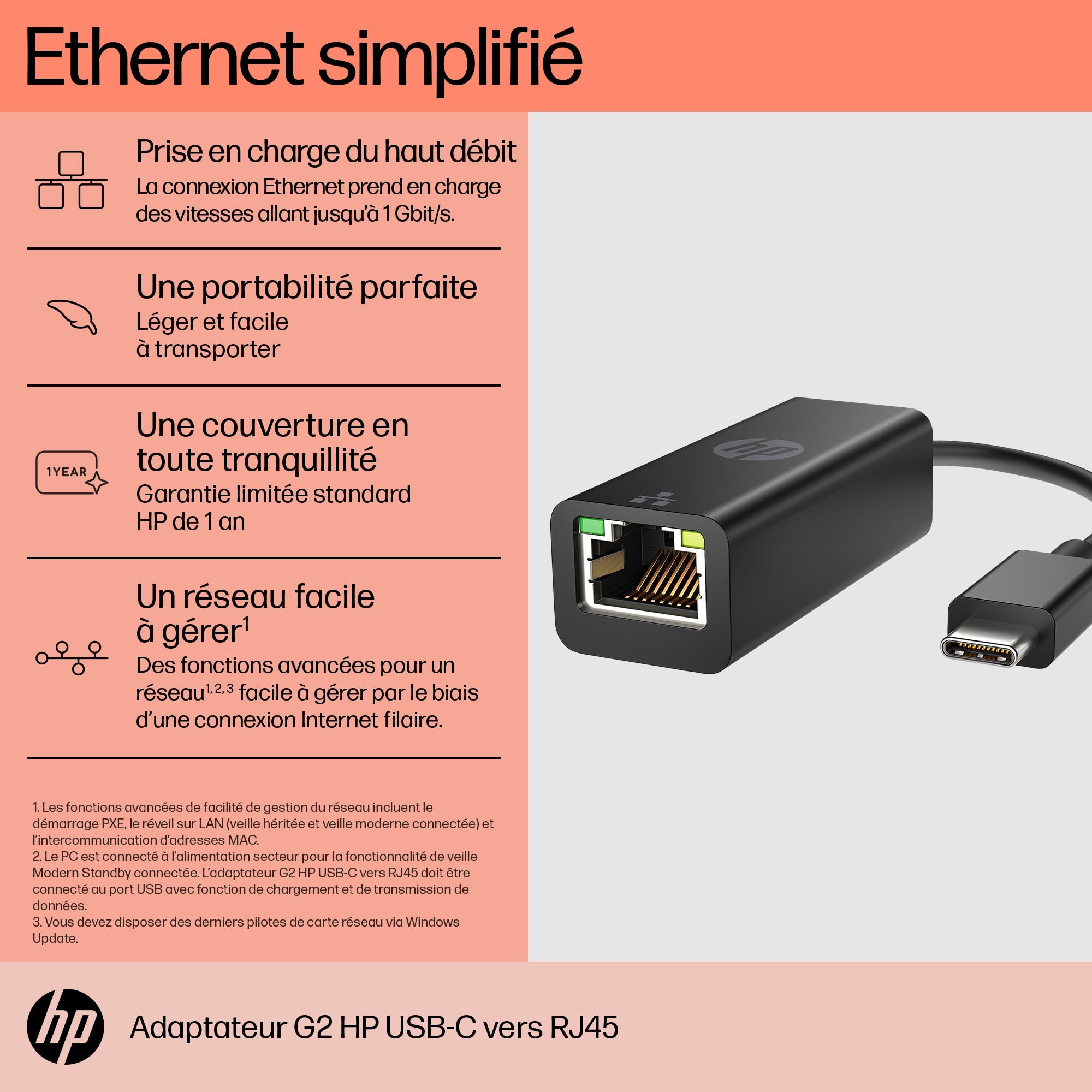 HP USB-C to RJ45 Adapter G2