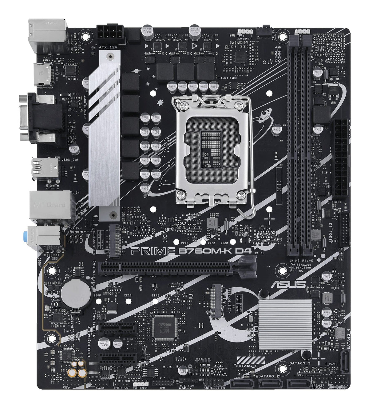 ASUS PRIME B760M-K D4 LGA1700 microATX MB 2xDDR4 4xSATA 2xM.2 1xD-Sub 1xHDMI 2.0