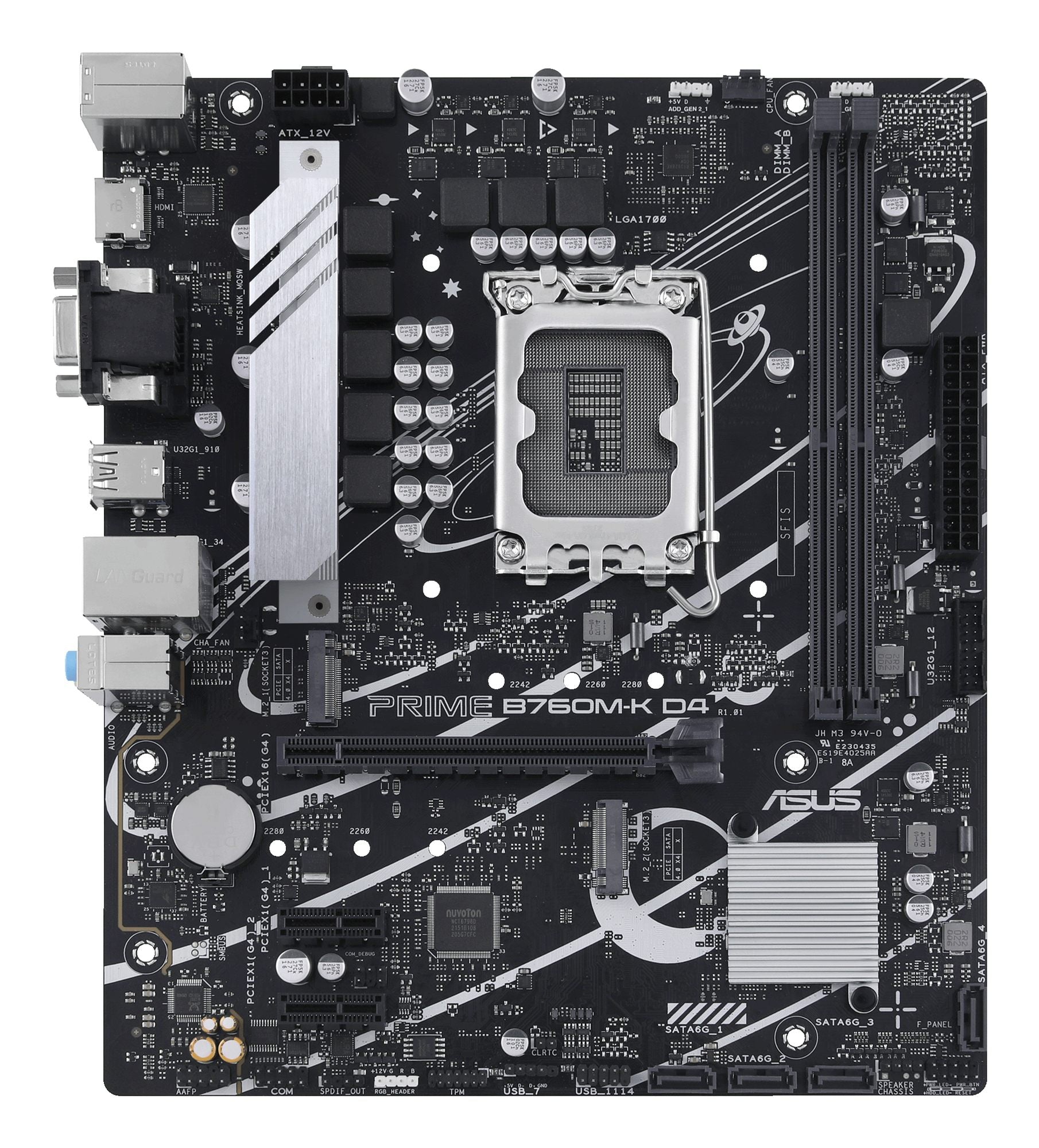 ASUS PRIME B760M-K D4 LGA1700 microATX MB 2xDDR4 4xSATA 2xM.2 1xD-Sub 1xHDMI 2.0