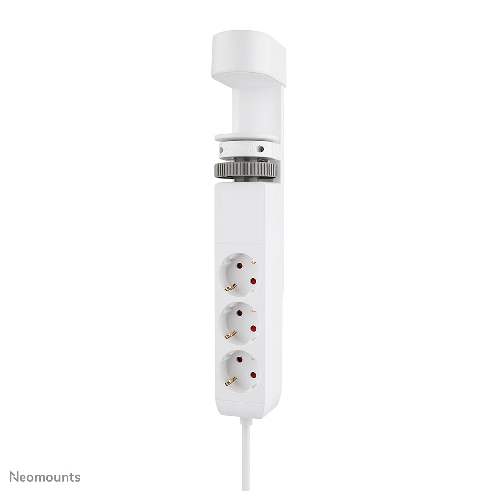NEOMOUNTS VOLT Desk Clamp socket with Quick-charge USB Ports clamp 0-50mm 3x type-F 230V 1x USB-A 18W 2x USB-C 20W