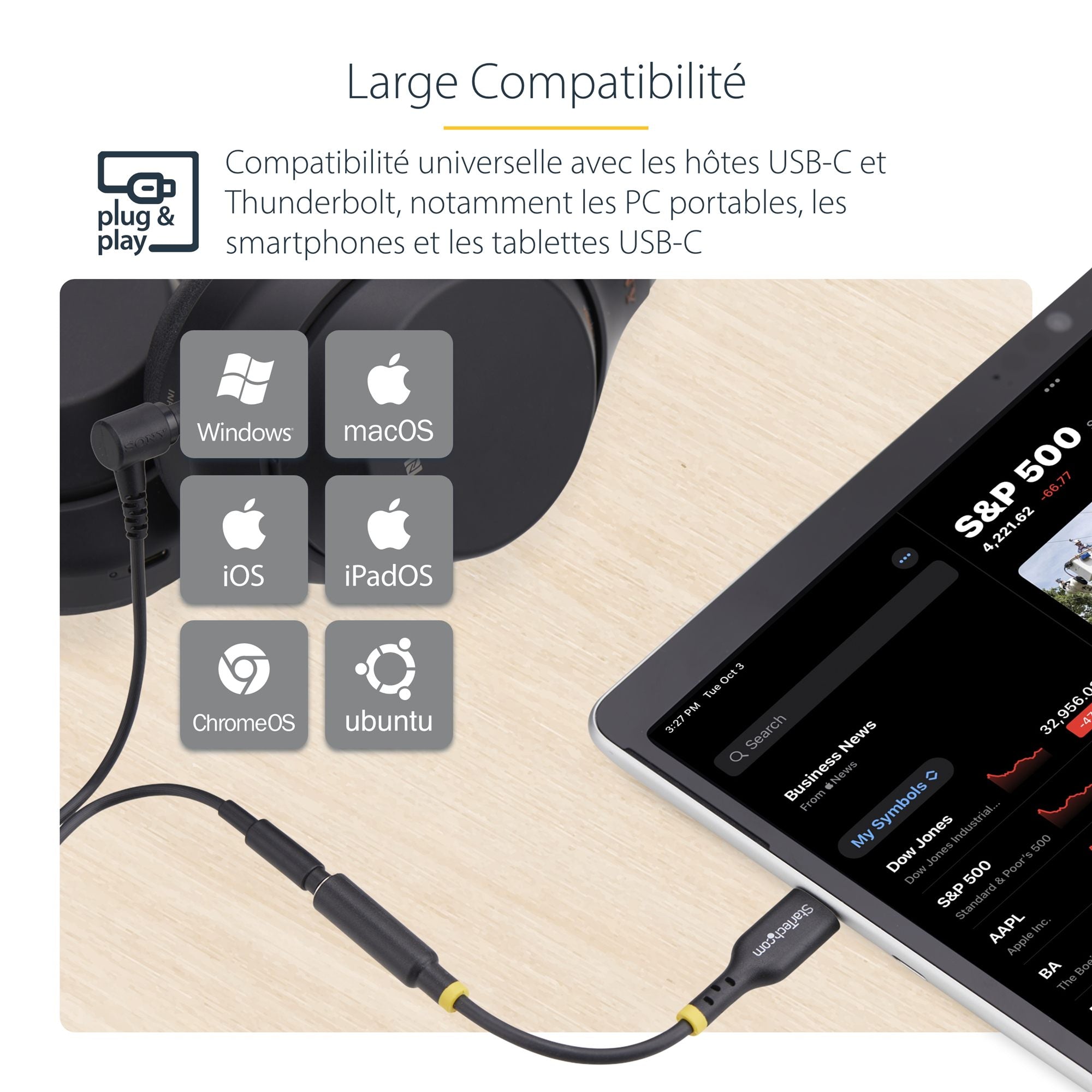 USB-C Audio Adapter to 3.5mm TRRS Jack