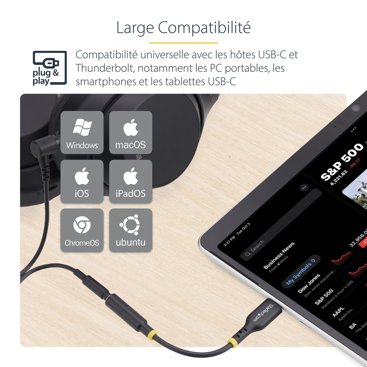 USB-C Audio Adapter to 3.5mm TRRS Jack