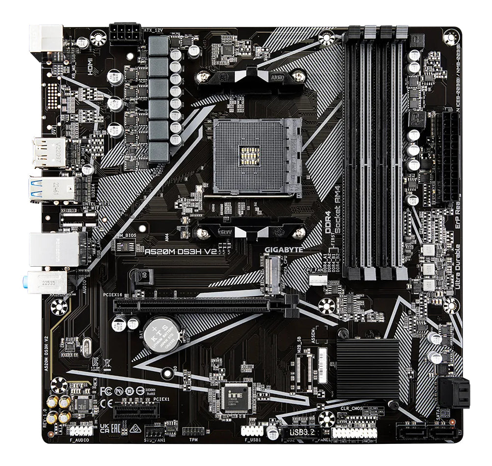 GIGABYTE A520M DS3H V2 carte mere Emplacement AM4 micro ATX