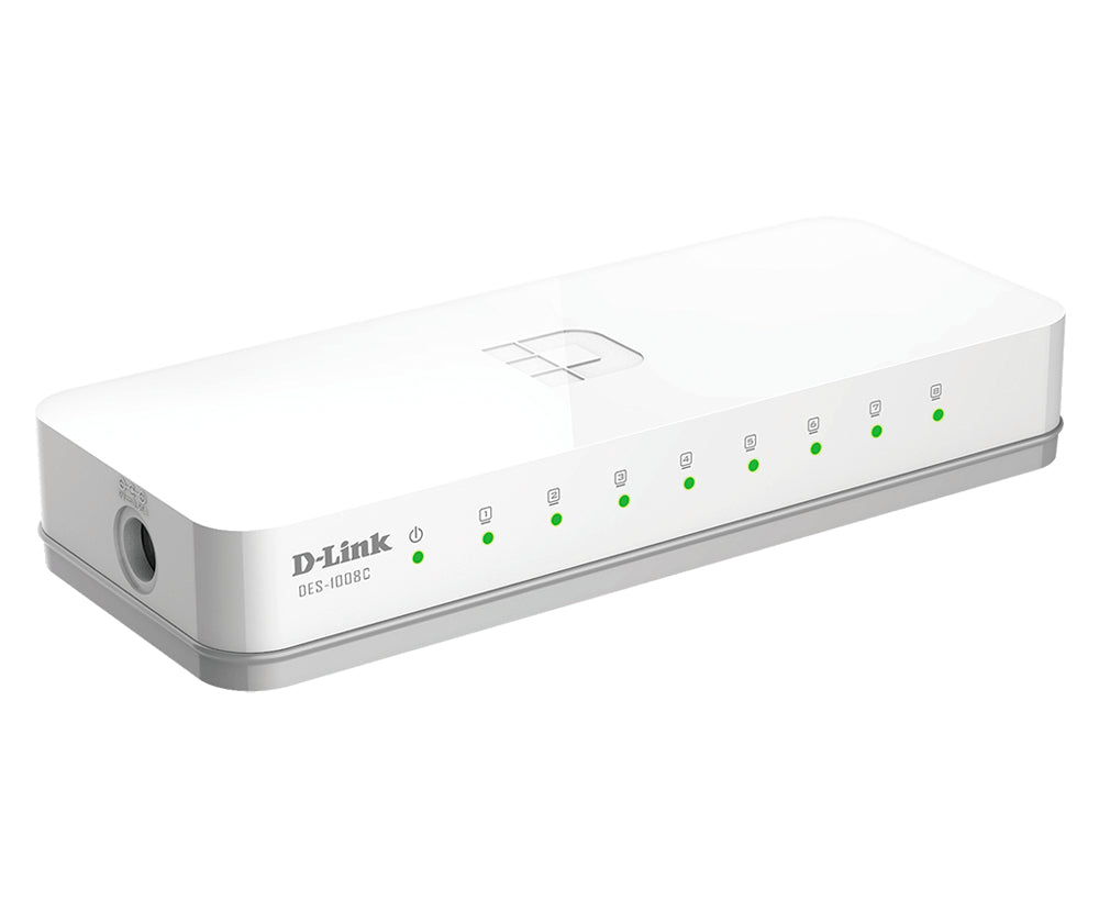 D-LINK 8 ports 10/100 Mbps - Plastique - Conception économe en énergie et silencieuse