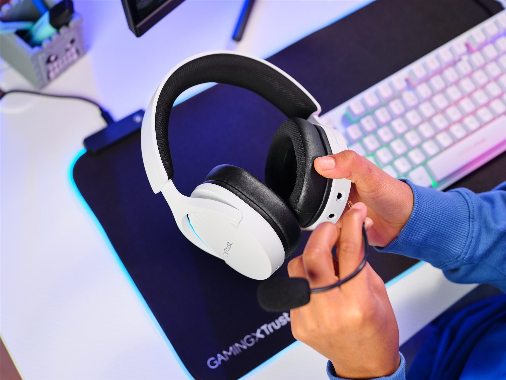 TRUST Casque gaming sans fil FAYZO DUAL Wireless - White