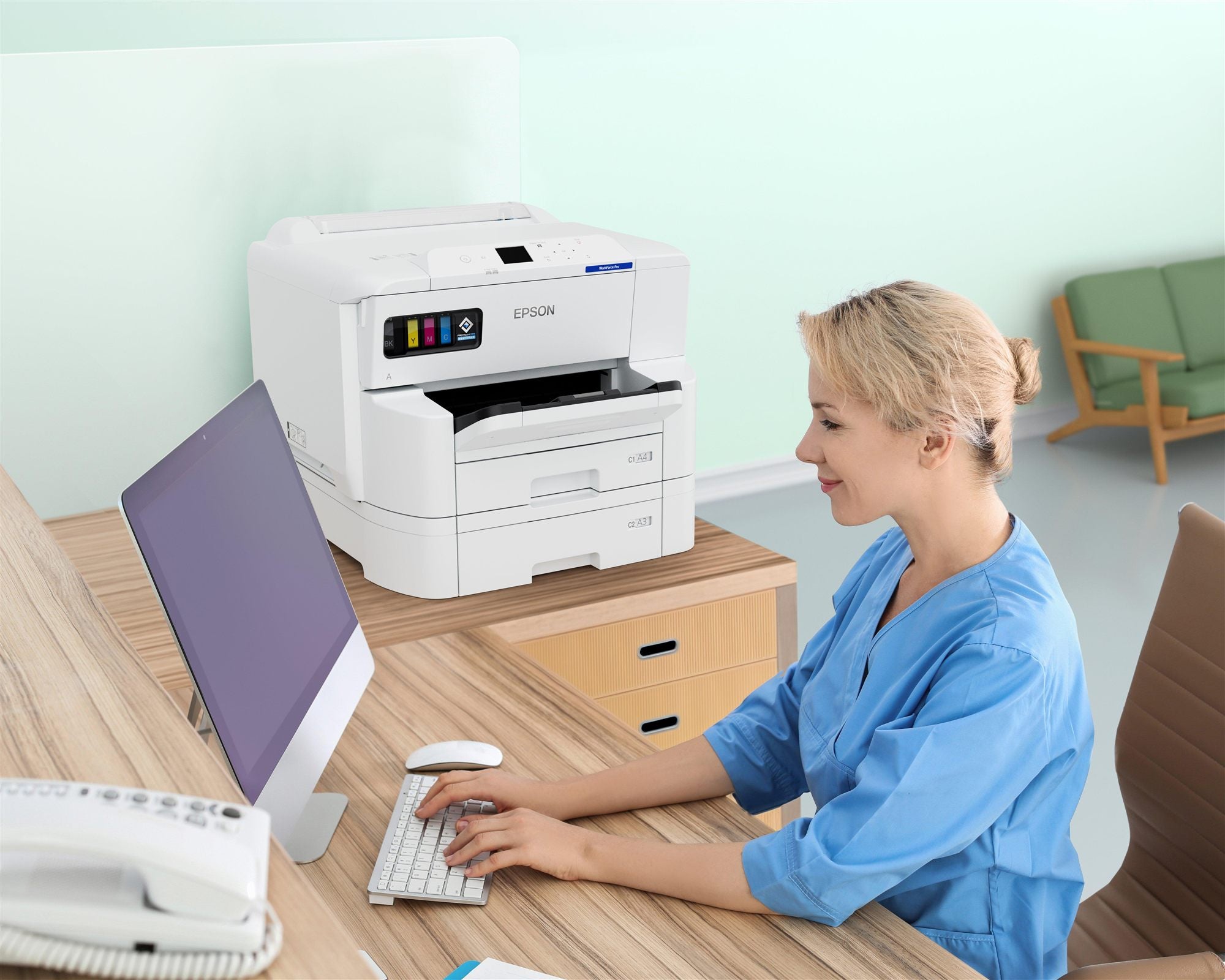 EPSON WorkForce Pro EP-C7000DW Printer colour Duplex inkjet A3 4800x1200dpi 25ppm mono 24ppm colour 335sheets USB LAN Wi-Fi