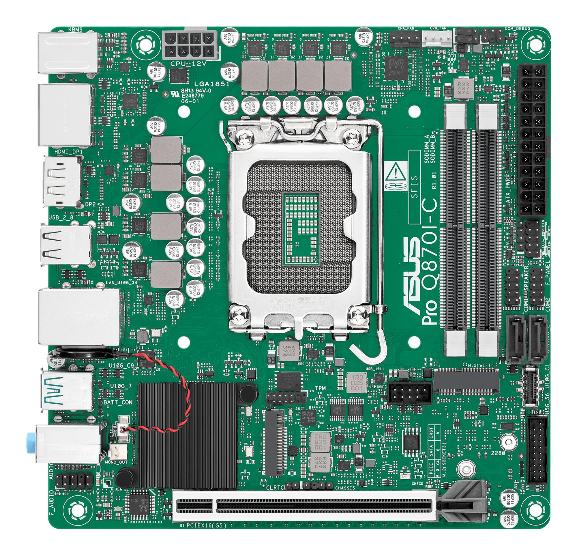 ASUS Q870 LGA1851 Mini-ITX motherboard 2xDDR5 1xHDMI 1xDP 1xM.2 2xSATA