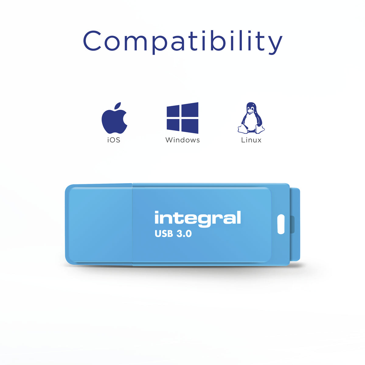 USB Flash Drive NEON USB 3.0 BLUE 64GB