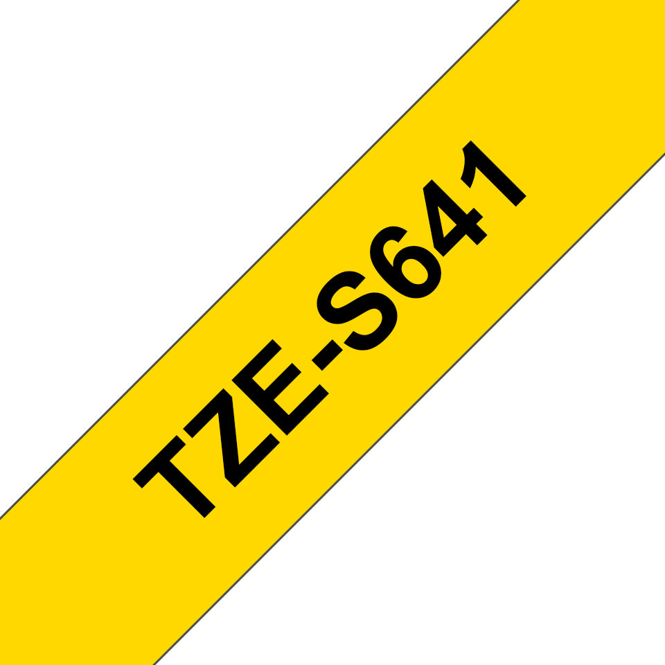 BROTHER P-TOUCH TZE-S641 noir sur jaune  18mm extra gluey
