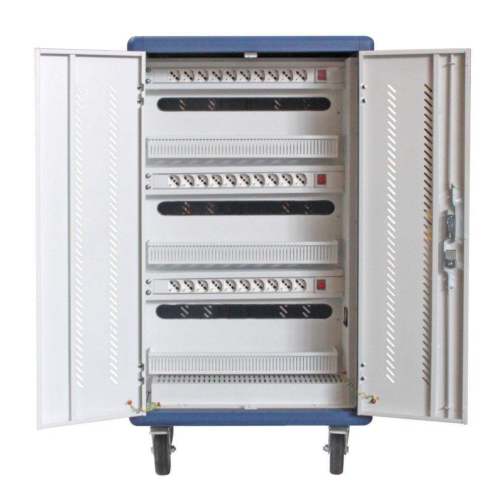 Techly I-CABINET-30DUTY Armoire de chargement pour 30 tablettes 30 ports USB 5V 30 prises AC