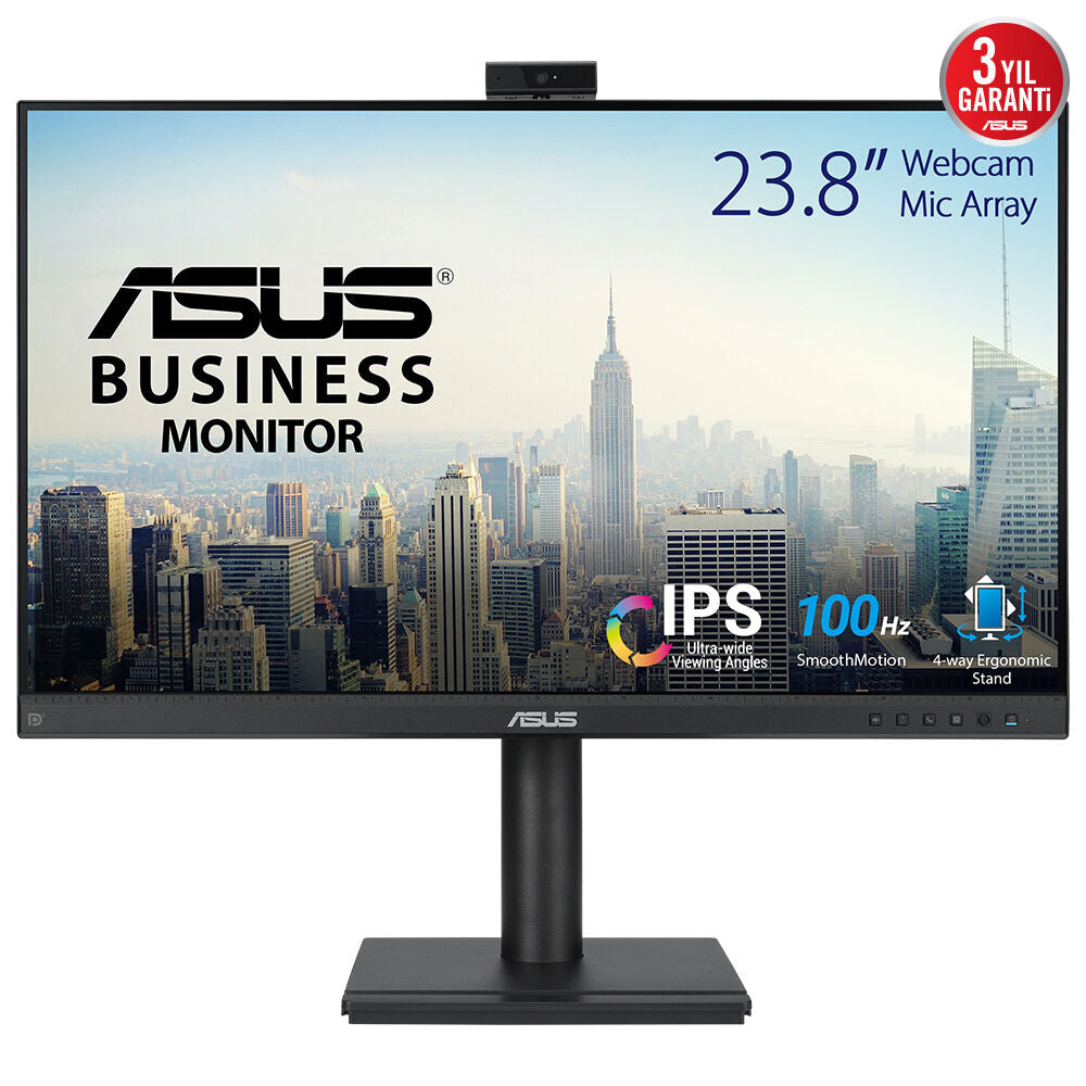 ASUS BE249QFK Video Conferencing monitor 23.8p IPS WLED FHD 16:9 100Hz 250cd/m2 5ms HDMI DP D-Sub 2.0M Camera Black