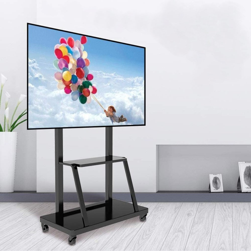 "Techly ICA-TR30 Support TV mobile 55-100"" jusqu'a 150kg réglable 2 étageres"