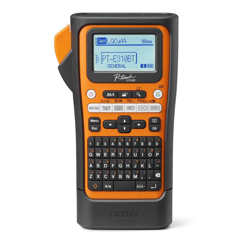 Brother PT-E310BTVP imprimante pour étiquettes Transfert thermique 180 x 180 DPI 20 mm/sec Avec fil &sans fil HSE/TZe Bluetooth QWERTZ