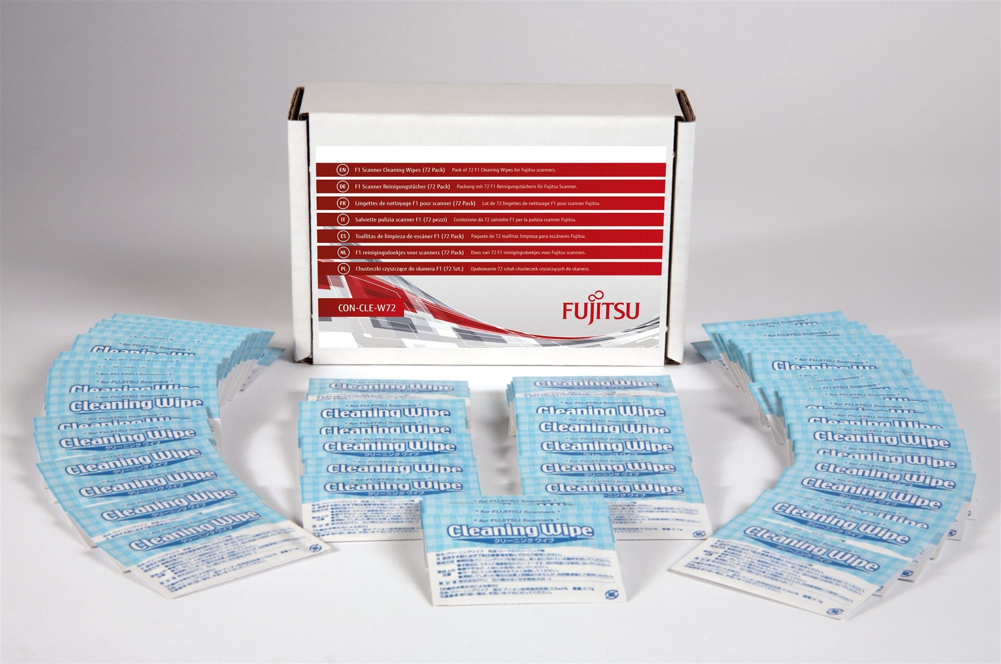 FUJITSU Lot de 72 lingettes de nettoyage pour scanner SP30