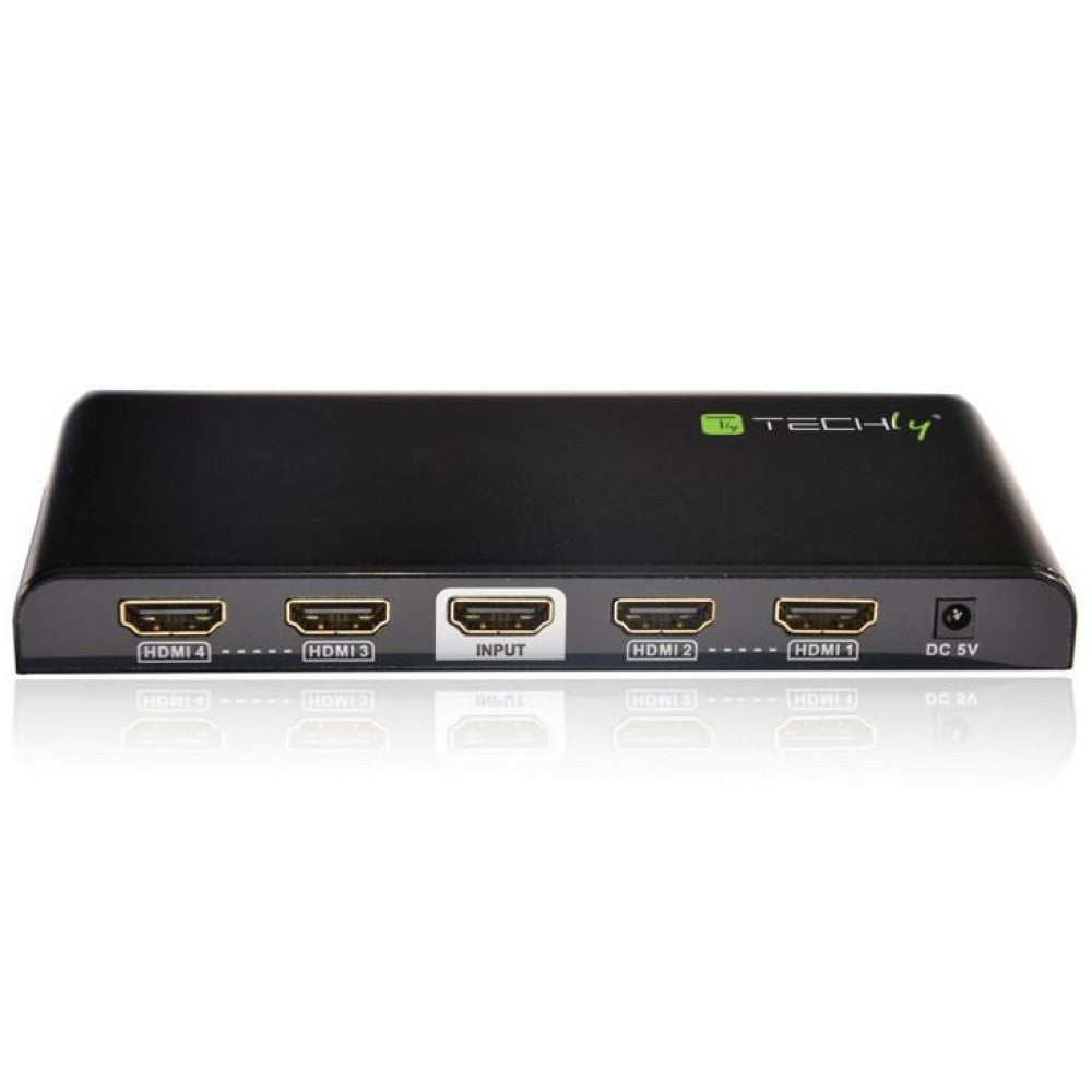 Techly IDATA HDMI2-4K4 Répartiteur HDMI 2.0 4K@60Hz 1x4 Actif